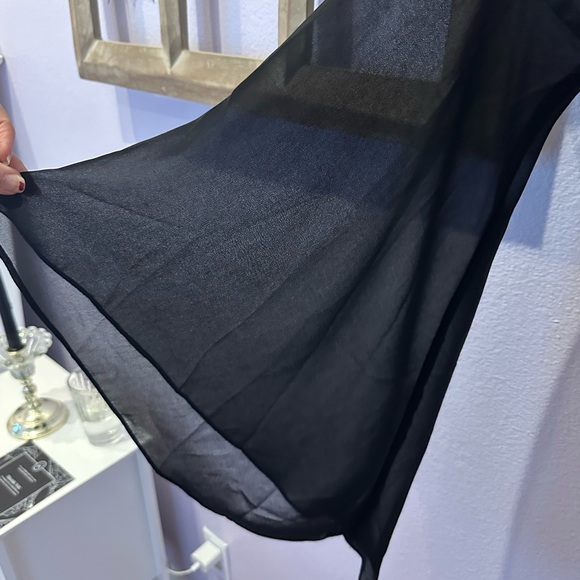 Widow Sheer Mesh Crop Top with Bell Sleeves size small - Picture 2 of 2